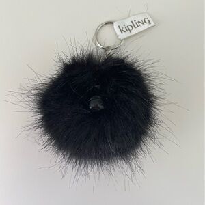 Kipling Black Furry Keychain